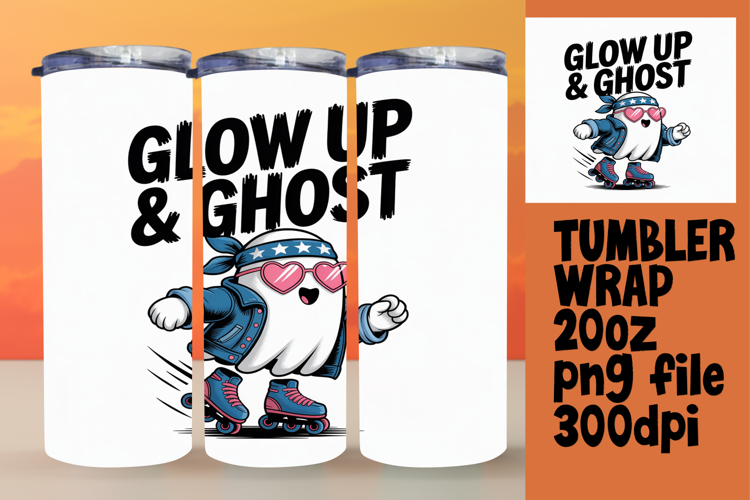 Sublimation Graphics for 20oz Tumbler , Funny Ghost