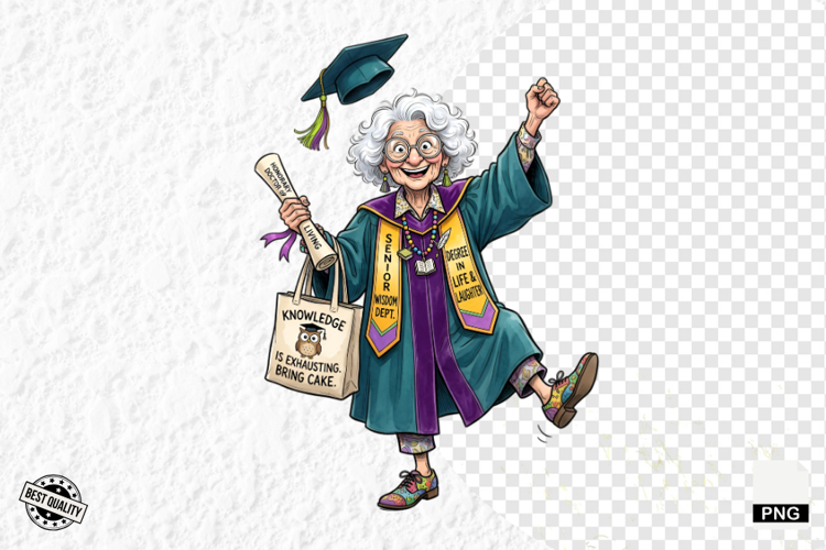 Whimsical Graduation Grandma Clipart