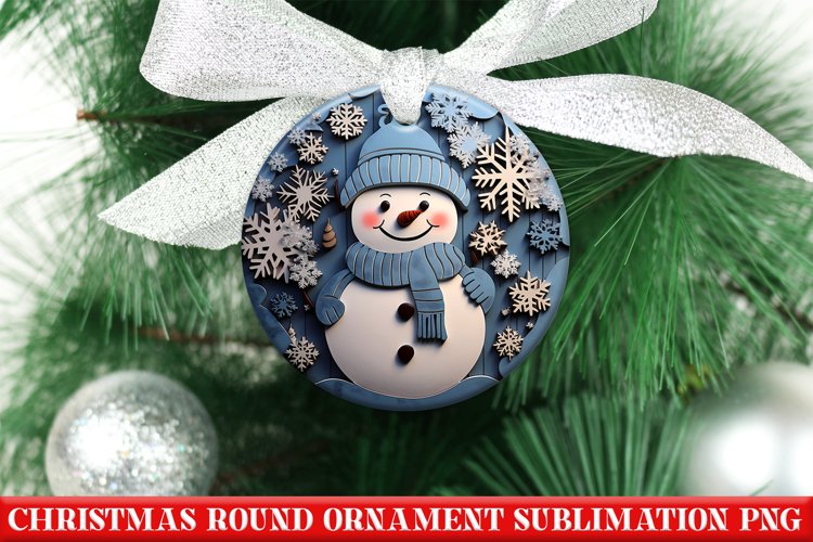 Christmas Quilling Round Ornament PNG | Santa | Sublimation