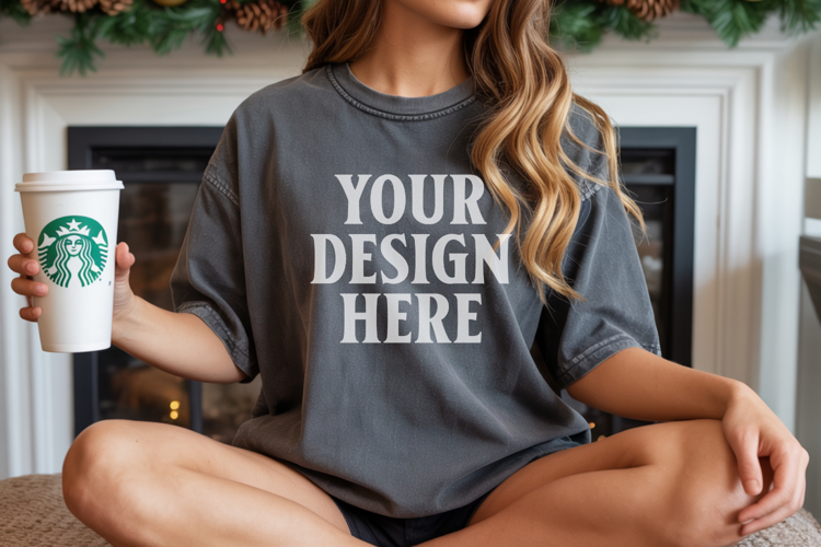 Pepper Christmas Comfort Colors 1717 T-shirt Mockup