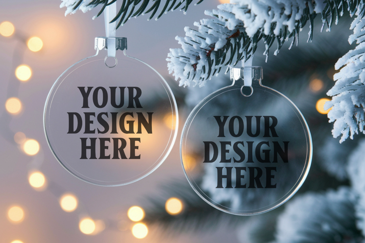 Acrylic Christmas Ornament Mockup , christmas ornament mocku