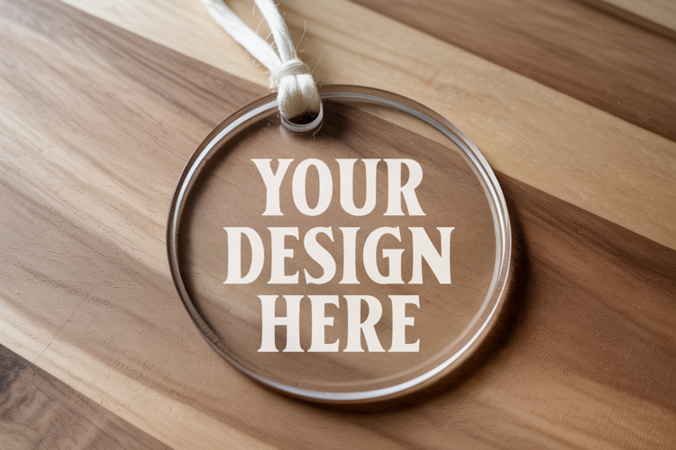 Acrylic Christmas Ornament Mockups , acrylic blank mockup