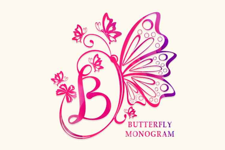 Butterfly Monogram example image 1