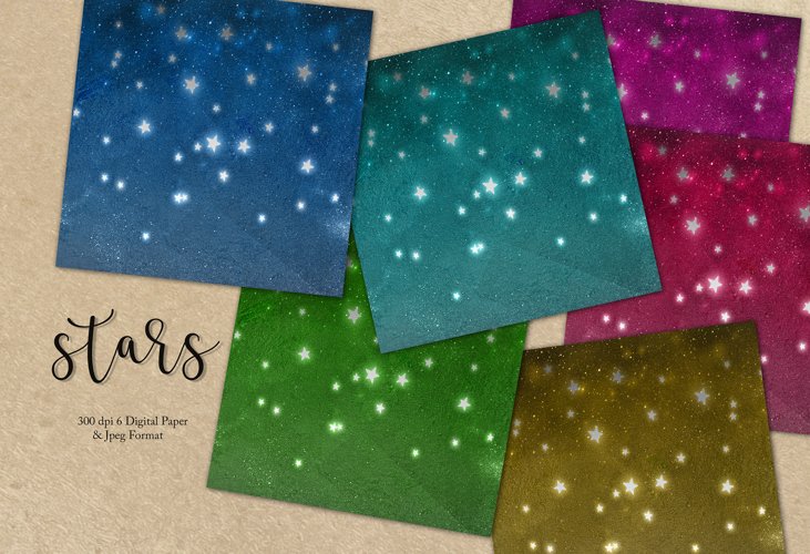Valentines Star Digital Paper