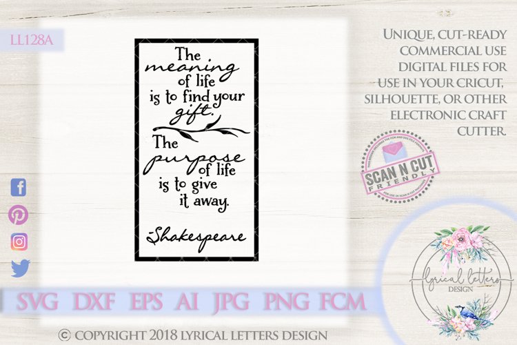 The Meaning and Purpose of Live Shakespeare SVG LL128A