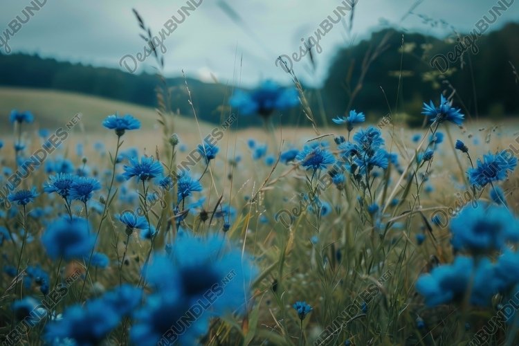 Blue Cornflower Background Wallpaper