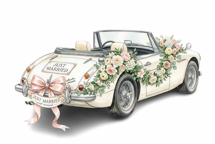 wedding car wedding clipart