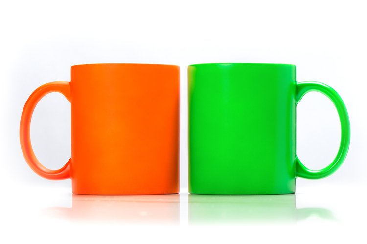 Mug mockup green orange stock photo example image 1
