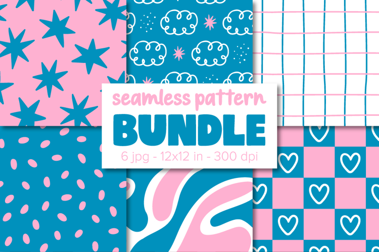 Pink and Blue Digital Papers