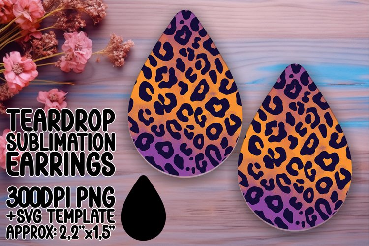 Chic Glittery Leopard Print Teardrop Earring Design
