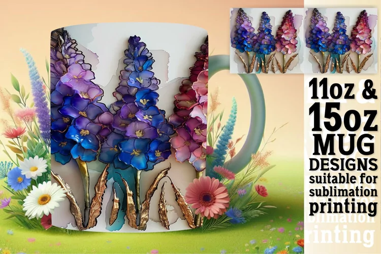 Radiant Blossom Beauty Mug Wrap: Sublimation - 11oz/15oz