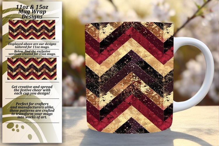 Glitter Stripe Mug 11oz/15oz Wrap with Sparkly Art