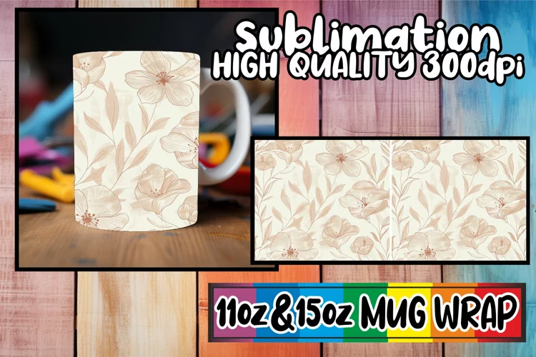 Springtime Abstract Swirls Mug Wrap 11oz 15oz Sublimation