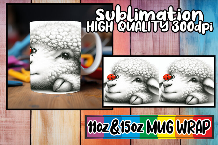 Uplifting moments 11oz 15oz sublimation wrap, Cute Animals example image 1
