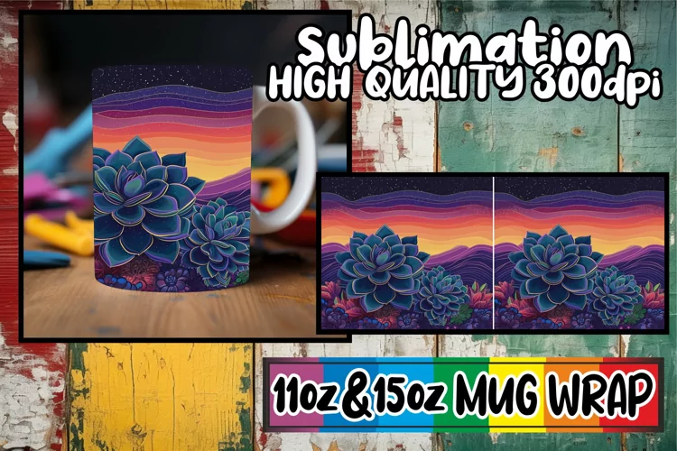 Vintage Blossom Radiance: Spring Mug Wrap Sublimation