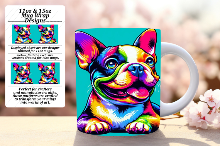 Stylish 11oz Mug Wrap Png Template , Dog