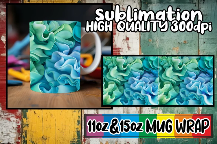 Vibrant 3D Symphony: Sublimation Mug Wrap 11oz/15oz