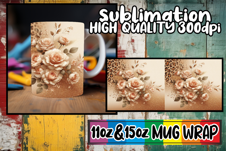 Cheerful mornings sublimation print wrap, Leopard Prints