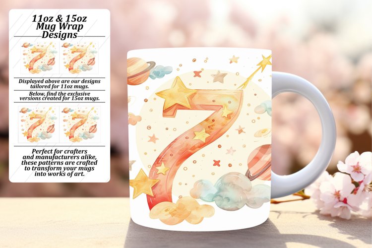 Cosmic Serenity: Sublimation Mug Wrap Art 11oz/15oz example image 1