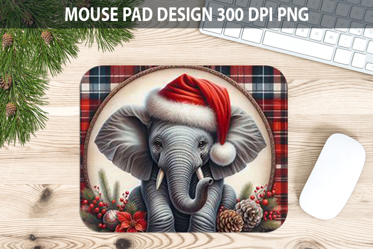 Christmas Elephant Pad Sublimation - Animal PNG Design