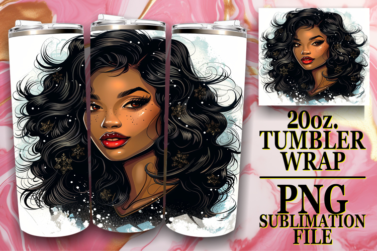 Joyful Hearts 20oz tumbler wrap, Xmas Girl