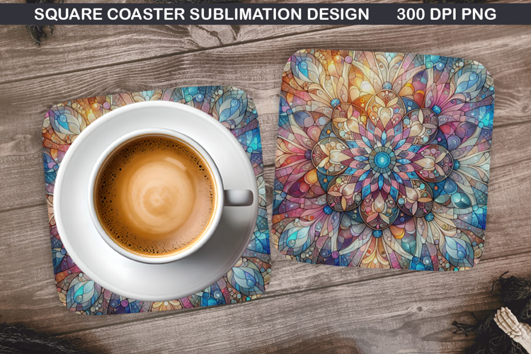 Easter Flower Coaster Sublimation, Easter Coaster PNG Design