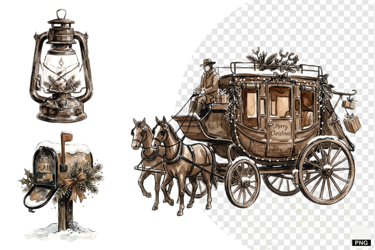 Christmas Festive Western Clipart