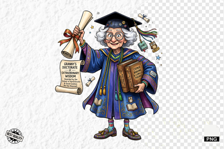 Whimsical Graduation Grandma Clipart