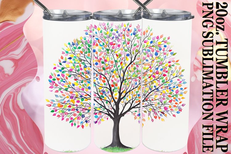 Chic Vibrant Dynamic Spring Tree Tumbler Wrap