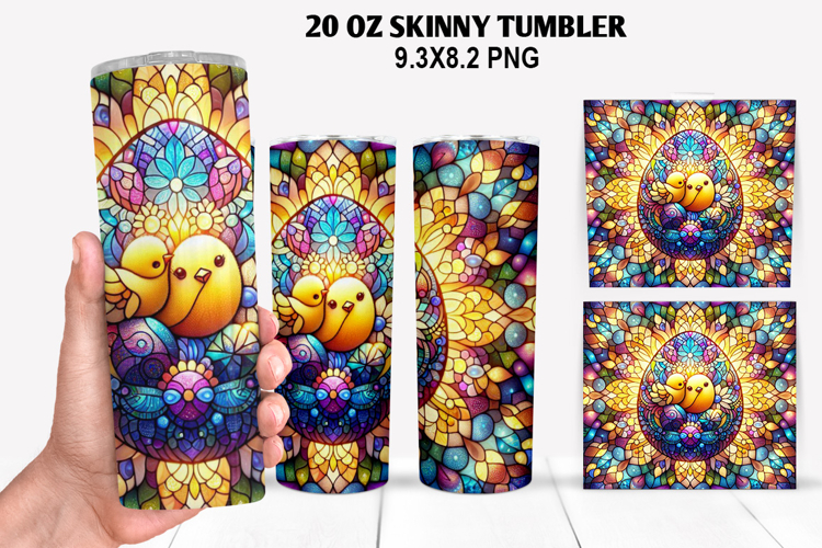 Skinny Tumbler 20oz Wrap Design, Easter Tumbler PNG Design