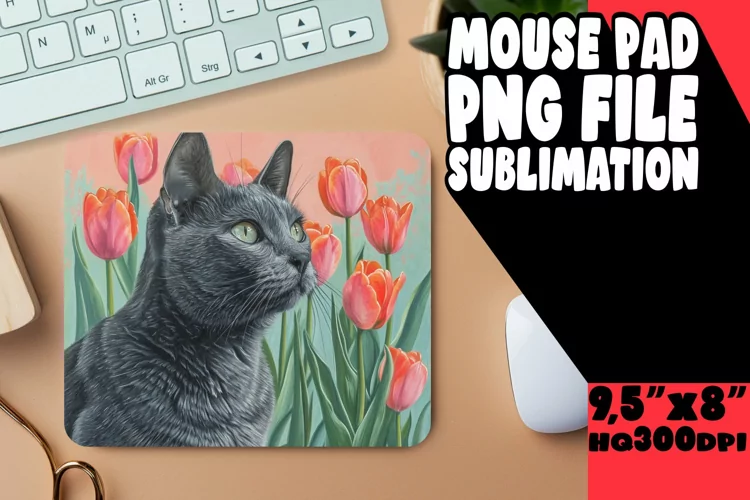 Witty Feline Sublimation Mouse Mat