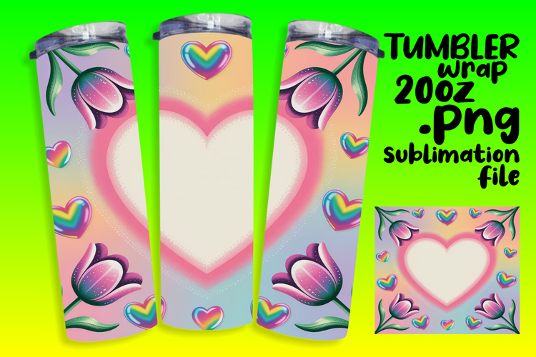 ELEGANT 20oz Sublimation Tumbler Wrap , Flowers