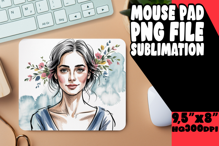 Playful Desk Pad Design Sublimation, Beauty Woman