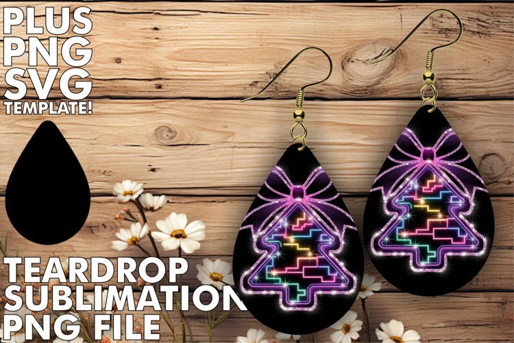 VIBRANT Teardrop EARRINGS Gift Ideas, Neon Xmas