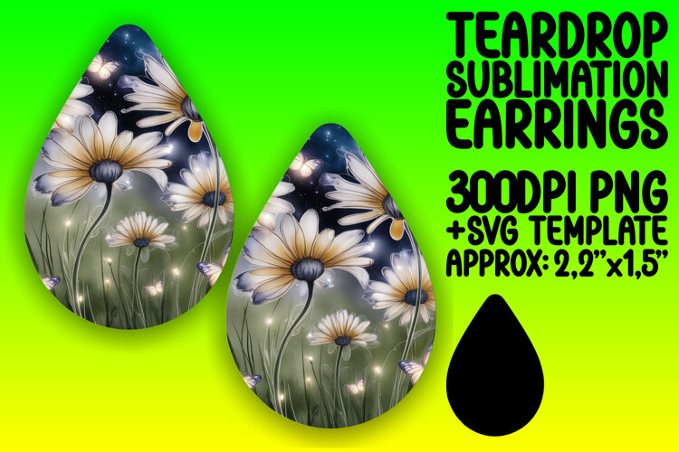 Dynamic Teardrop Design for Earrings , Flowers example image 1