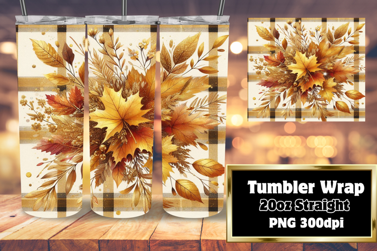 Sublimation Tumbler Template 20oz , Autumn Flower