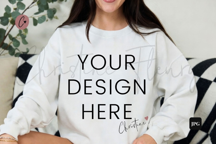White Sweatshirt Model Mockup