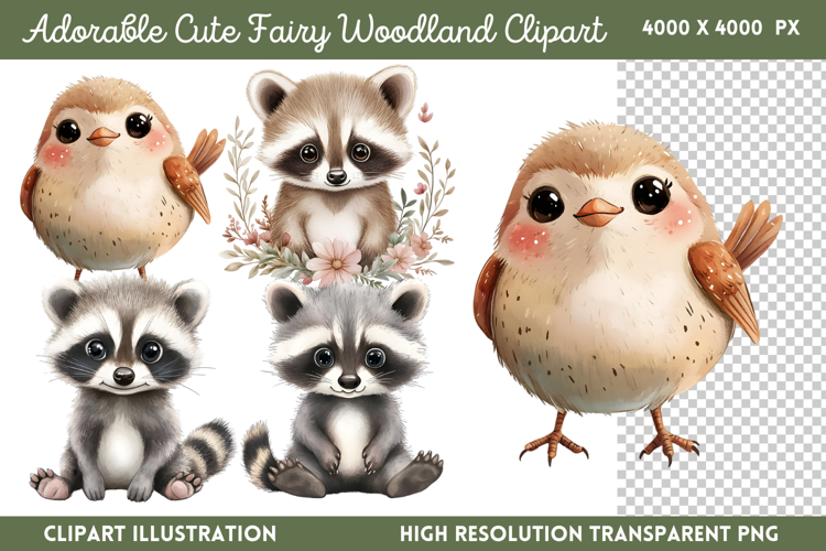 Adorable Cute Fairy Woodland Clipart PNG