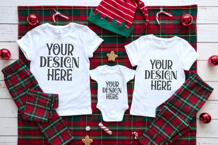 Christmas Family Matching Group T-Shirt Mockup
