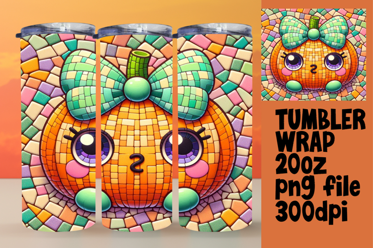 DYNAMIC PNG for 20oz Tumbler , Cute Pumpkin