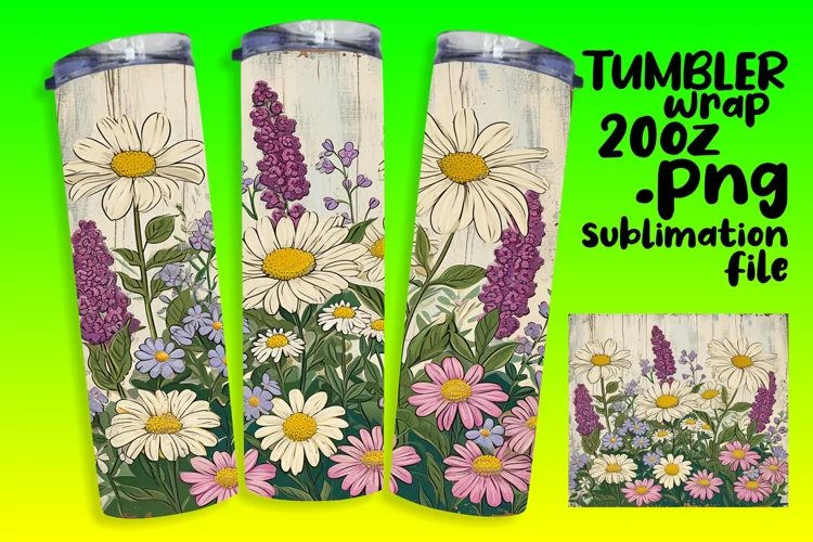 Retro Flower Pattern Sublimation Tumbler - 20oz Showcase
