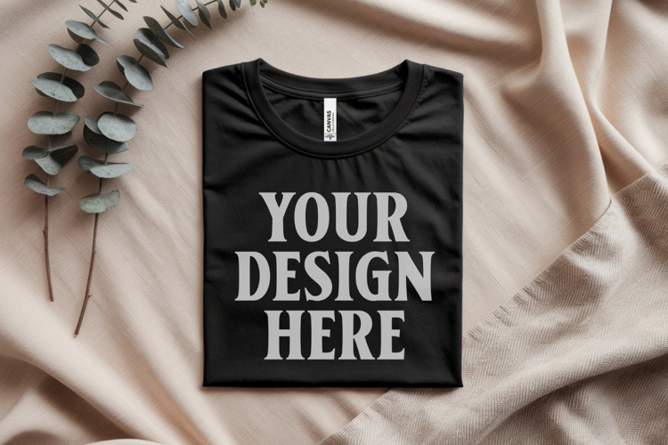 Black Tshirt Mockup Image 6