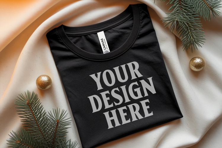 Black Tshirt Mockup Image 12