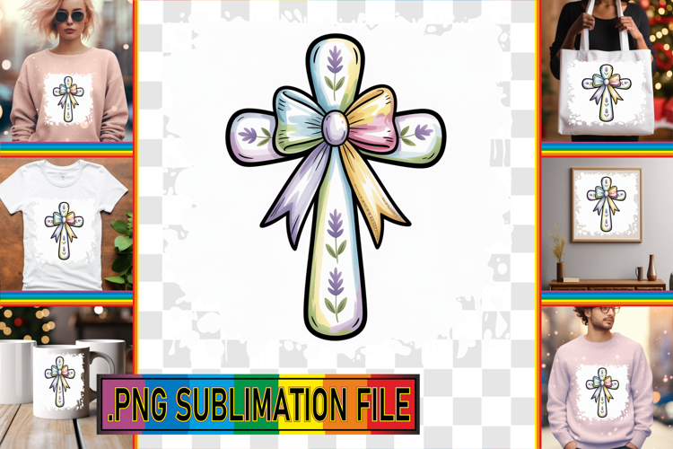 RADIANT PNG TSHIRT Designs, Cross and Bow