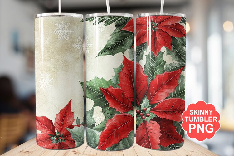 Christmas Flowers Tumbler | Christmas Tumbler Wrap example image 1