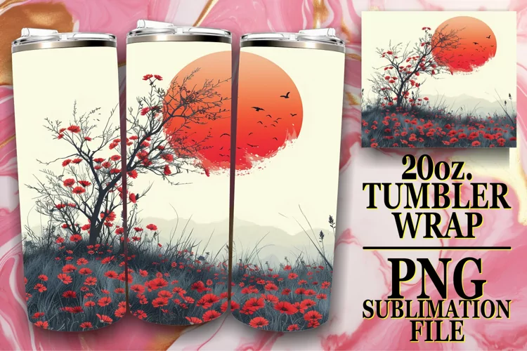 Colorful Meadow of Flowers Tumbler Sublimation