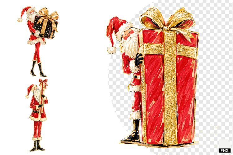 Santa With Presents PNG example image 1