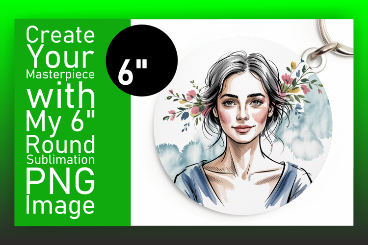 Elegant Round Design Coaster Template , Beauty Woman