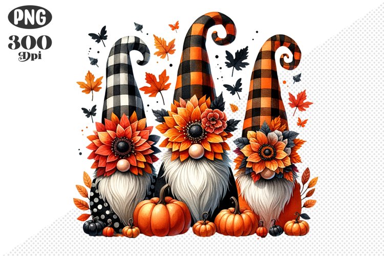 Halloween Gnomes Sublimation - Clipart PNG Design