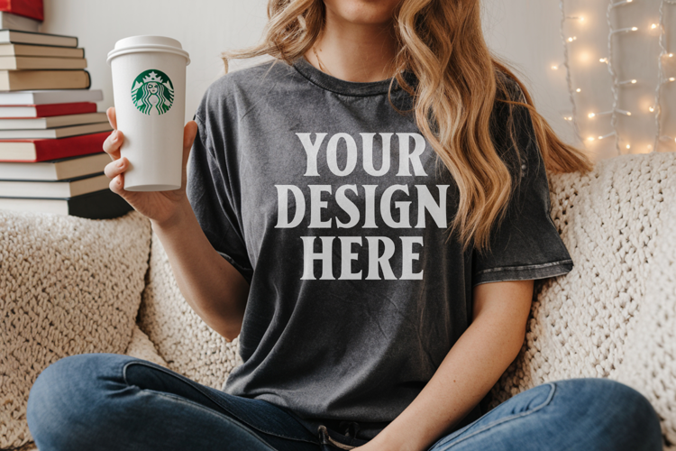 Pepper Christmas Comfort Colors 1717 T-shirt Mockup